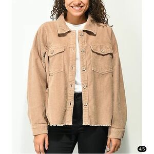Empyre Aria Tan Corduroy Shirt Jacket